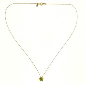 K18YG ペリドット&ダイヤ リバーシブルペンダント 丸