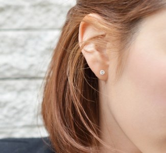 【美・ダイヤモンド】Pt900製シンプルピアス0.5ctUP (furu_pi_0028)