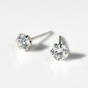 【美・ダイヤモンド】Pt900製シンプルピアス0.5ctUP (furu_pi_0028)