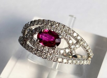 プラチナ900 ノーヒートピジョンブラッドルビー0.450ct リング K037927