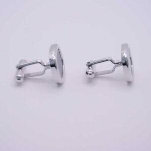 シルバー925　オニキスカフスボタン