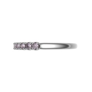 Deliciae 天然ピンクダイヤモンド 爪留め ハーフエタニティリング 【0.3ct】 K18WG 【中央宝研鑑別書付】HER-03-TUME-WG