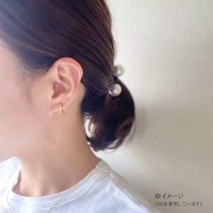 [MADE IN KOFU]K18WG ハーフエタニティダイヤフープピアス Sサイズ 0.2ct TI-010