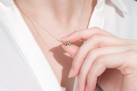 プラチナ シンプルダイヤモンドネックレス(0.3ct)60-8971