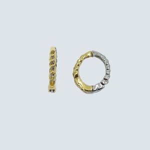 K18/PTコンビ　鎖模様 イヤリング/イヤーカフ　AE173