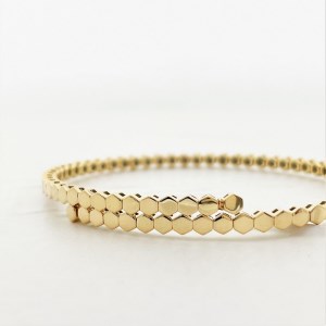 Deliciae K18YG ダイヤモンド【1.00ct】ハニカム ブレスレット バングル 形状記憶タイプ K04056-H