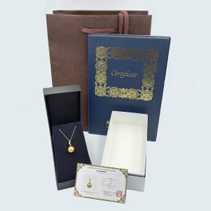 K18YG　白蝶真珠　オーロラ茶金　ペンダント　P4840