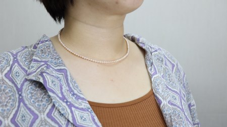 淡水真珠ネックレス／一粒ダイヤ付き10mm白蝶真珠のトップ 59