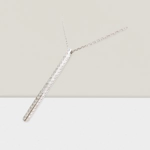 プラチナ製 ハート＆キューピッドダイヤ 1.0ct ロング ロッド ネックレス 【1456716】