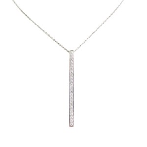 プラチナ製 ハート＆キューピッドダイヤ 1.0ct ロング ロッド ネックレス 【1456716】