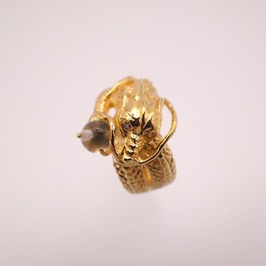 ジュエリー産地甲府 K18イエローゴールドドラゴン水晶リング 43058 (サイズ12~15)