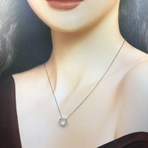 プラチナ製 ハート＆キューピッドダイヤモンド 0.5ct 馬蹄 ペンダントネックレス 【1456718】