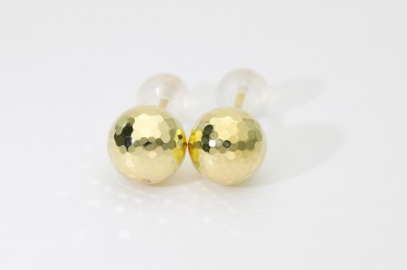 「みんなで宝石のまち甲府をPR！」(社)宝石のまち甲府会議出品 K18ミラーボールピアス 0002