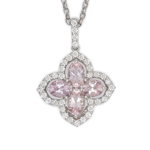 Pt モルガナイト/ダイヤモンド ペンダント(リリー)PA965AP