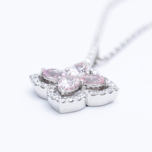 Pt モルガナイト/ダイヤモンド ペンダント(リリー)PA965AP