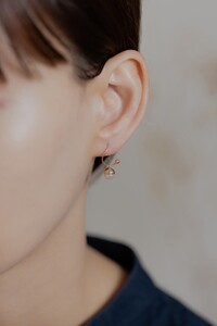 【甲府ジュエリー】K18　ピンクゴールド　イエローゴールド　アコヤパール　ピアス（15130361）