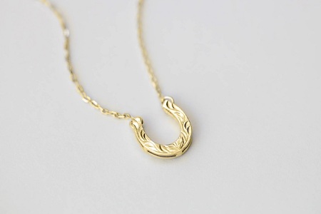 【K18】リバーシブル馬蹄ネックレス/No.85