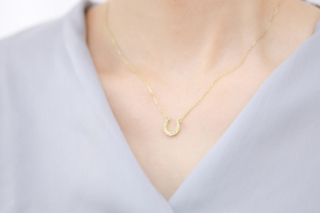 【K18】リバーシブル馬蹄ネックレス/No.85