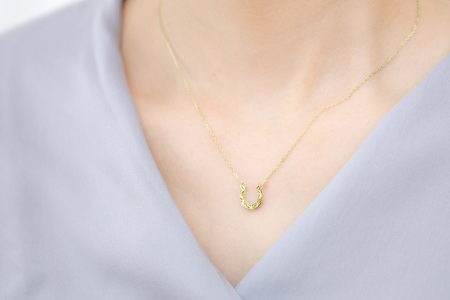 【K18】リバーシブル馬蹄ネックレス/No.85