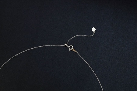 【プラチナ】9mm 白蝶真珠一粒チェーンネックレス/No.89