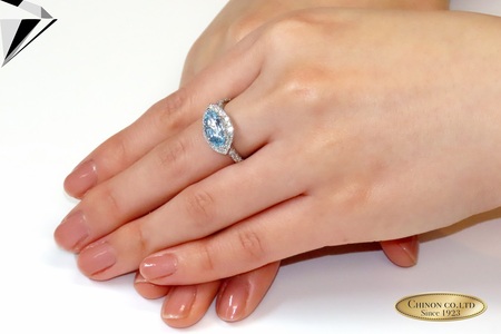 PT　マーキースアクアマリン/ダイヤモンドリング　KT-1187