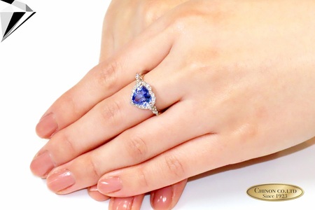 PTハートシェイプタンザナイト/ダイヤモンドリング　KT1178