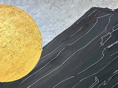 富士山溶岩パワーアート「開運黒富士と昇雲」