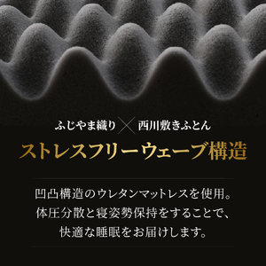 ふじやま織西川敷きふとん【しっかりたためる三つ折りタイプ】Sサイズ