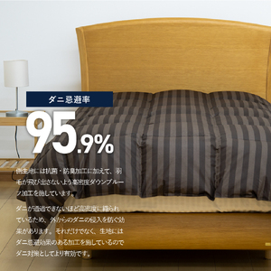 【ダニ忌避率95.9%】さらっと薄手タイプの羽毛布団　ディープブラウン（ダブル） 羽毛布団 寝具 肌掛け かけふとん ダブル ふとん