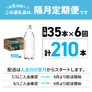 強炭酸水 【年6回・隔月定期便】VOX バナジウム 500ml 35本 ラベルレス  炭酸