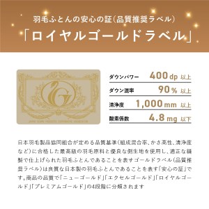  羽毛掛けふとん（ キング ）ポーランド産ホワイトダックダウン93％【創業100年】 羽毛布団 寝具 掛けふとん 布団 掛布団 キング布団 山梨 富士吉田