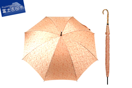 花ジャガード（晴雨兼用長傘）オレンジ 傘 晴雨兼用 かさ ギフト