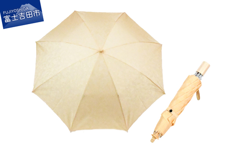 花ジャガード（晴雨兼用折りたたみ傘）アイボリー 日傘 レディース ギフト