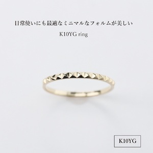 K10YG 地金リング S-5722 指輪 アクセサリー 日常使い ジュエリー