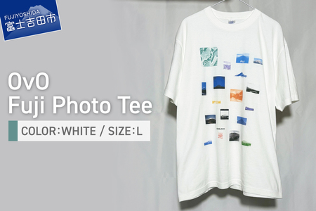 Tシャツ 半袖 WHITE Lサイズ 綿100％ 「 OvO Fuji Photo Tee 」 ユニセックス カジュアル ファッション 白 ホワイト 富士山
