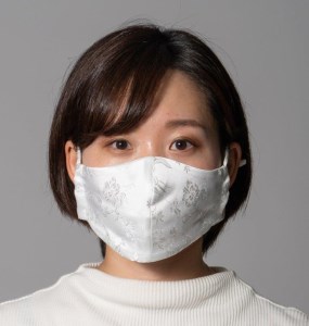 【立体ワイヤーマスク】(花柄)口元を浮かすことのできる3本のワイヤー入り マスク