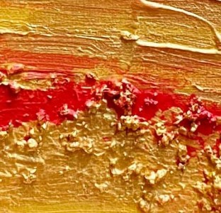 富士山溶岩パワーアート「黄金色赤富士」
