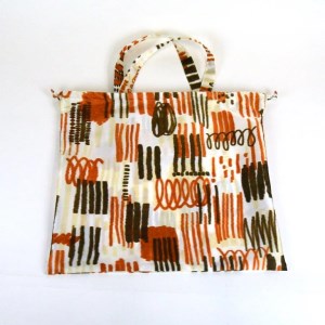 【2way レインバッグ】傘生地で作ったエコバッグ(カラビナ付)　みの(ブラウン) 