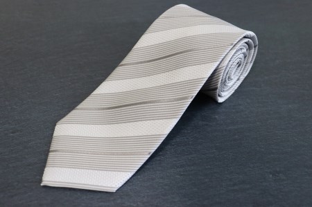 【Hadashin】フォーマルネクタイ ブラック＆シルバー（2本セット） ストライプ シルク100% フォーマル 