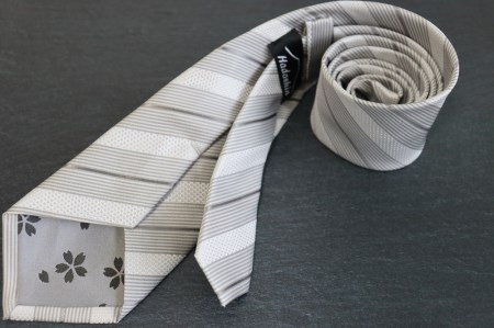 【Hadashin】フォーマルネクタイ ブラック＆シルバー（2本セット） ストライプ シルク100% フォーマル 