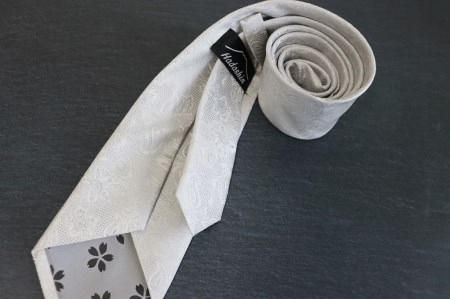 【Hadashin】フォーマルネクタイ ブラック＆シルバー（2本セット） ペイズリー シルク100％ フォーマル