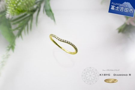 ダイヤモンドリング ウェーブダイヤモンドリング K18 イエローゴールド 指輪 リング ジュエリー ダイヤ 宝石 ダイヤモンド 18ｋ ジュエリーリング 指輪アクセサリー 品質保証書付 KT-1130