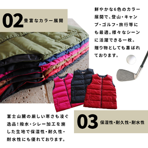 高品質 ダウンベスト(薄手)880フィルパワー レディース ダウン 日本製 Mind 羽毛 Mサイズ グラスグリーン