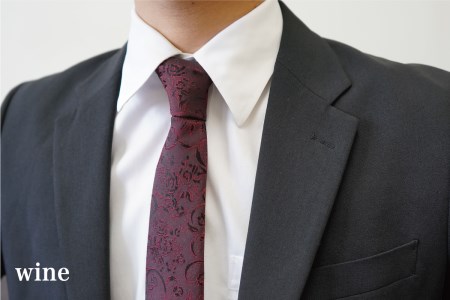 【Hadashin】トップ糸ネクタイ無地調 (ワイン) ネクタイ シルク プレゼント フォーマル ビジネス