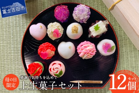 和菓子 【先行予約】母の日 ギフト 上生菓子 12個セット 贈答用 箱入り 【2026年5月7日発送予定】 富士夢和菓子 スイーツ