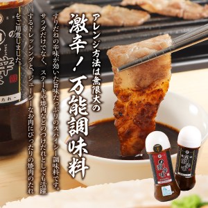 焼肉のたれ + ドレッシング +  すりだね 2種 詰め合わせ 激辛味･調味料計4種セット 焼肉のたれ ドレッシング すりだね 調味料 薬味 キャンプ 山梨 富士吉田