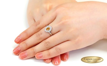 プラチナ インペリアルトパーズ ダイヤモンド リング 指輪 ジュエリー