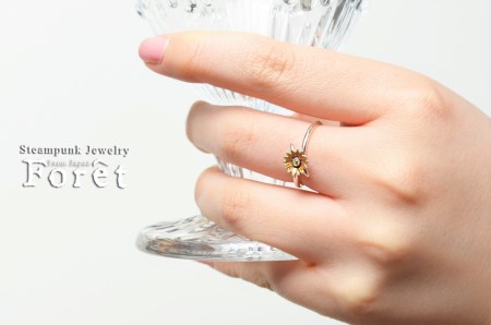 リング シルバー リング 華奢見え 繊細デザイン ガザニア 指輪