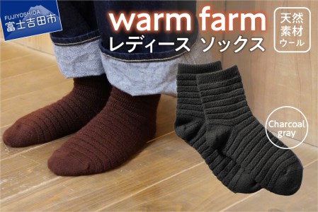 光吸収発熱ウール「ウォームファーム　ソックス」チャコールグレー