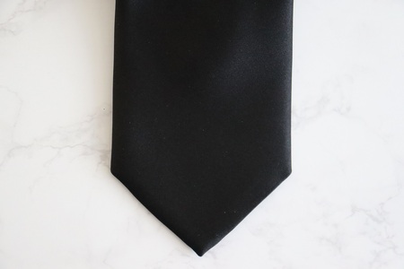 【Hadashin】フォーマルネクタイ ブラック（シンプル柄） シルク100% フォーマル